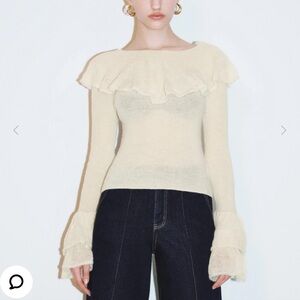 Elegant Cream Ruffle Sweater